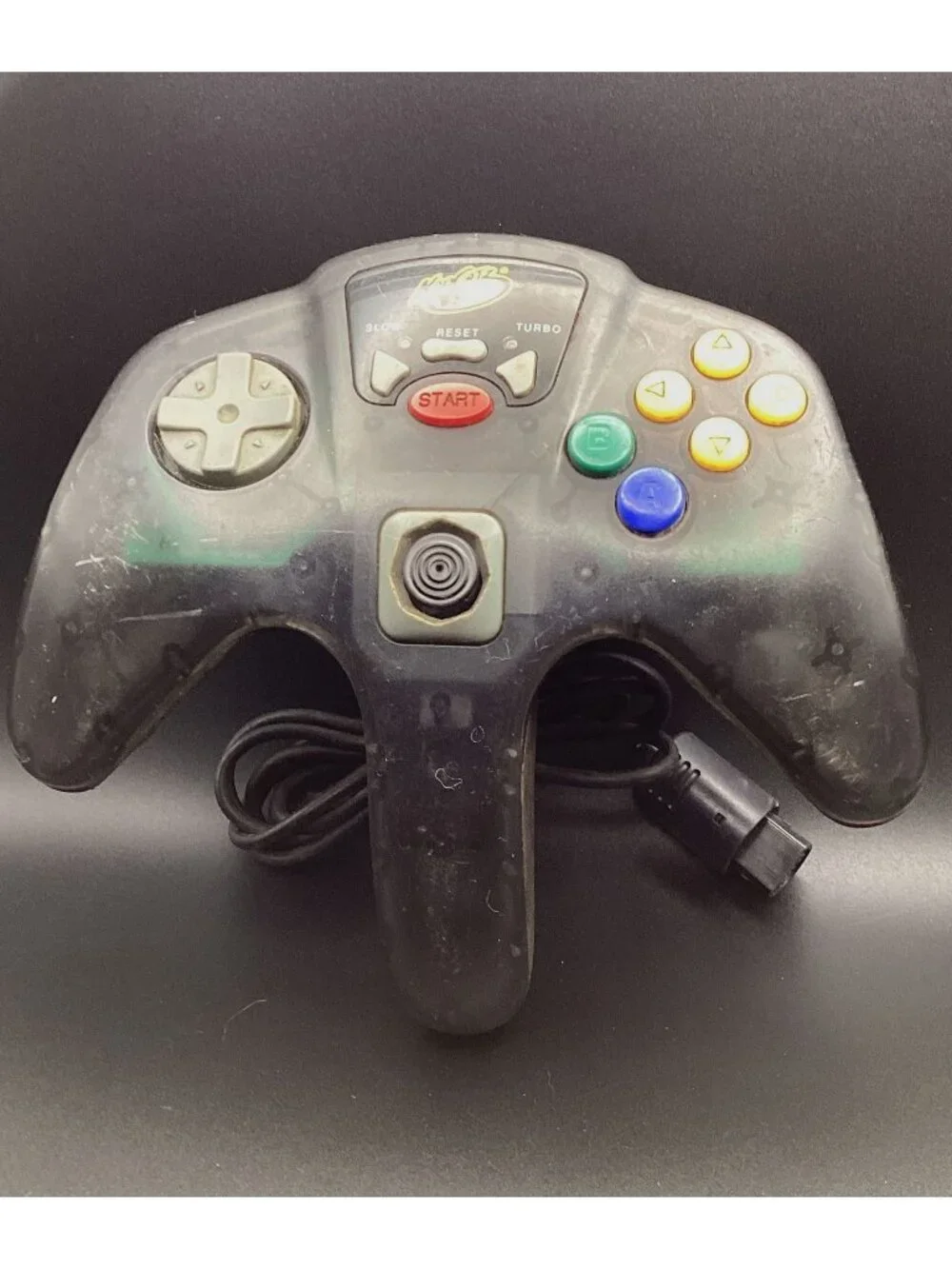 Mad Catz Nintendo 64 N64 Controller Translucent Black Tight Stick Tested Working